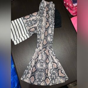 Girls Boutique flare legged snake print outfit